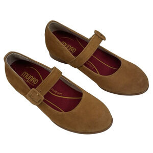 Munro MJ Mary Jane Ginger Suede Flats Womens Size 7M Made in USA New $225